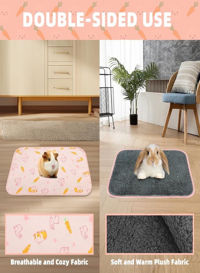 Homimp 2 Pack Guinea Pig Cage Liners,Washable Small Animal Bedding,Waterproof Reusable & Anti Slip Guinea Pig Pee Pad Fast and Super Absorbent Mat for Small Animal Rabbit Bunny Hamster,Pink 24"x47" - Image 5
